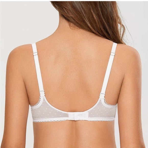 🆕 Sexy Lace Bra Underwire Balconette Unlined Demi Sheer Plus Size - Picture 2 of 2